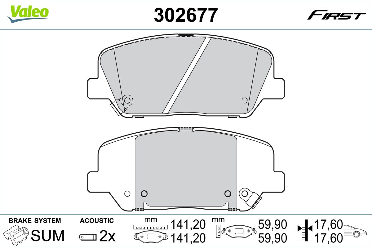 VALEO Fékbetét, mind 302677_VALEO